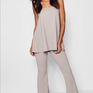 Longline Bandeau Top and Flare Pant Co Ord